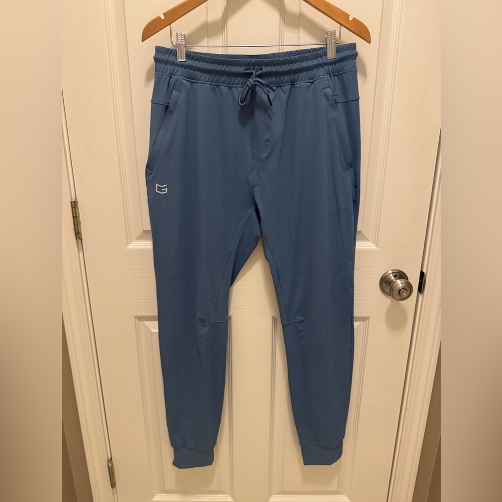 Blue Relaxed Fit Joggers with Elastic Waistband